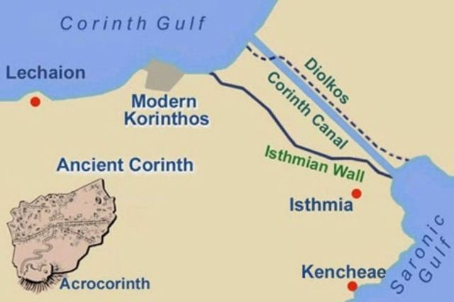 Acrocorinth - Map of the area